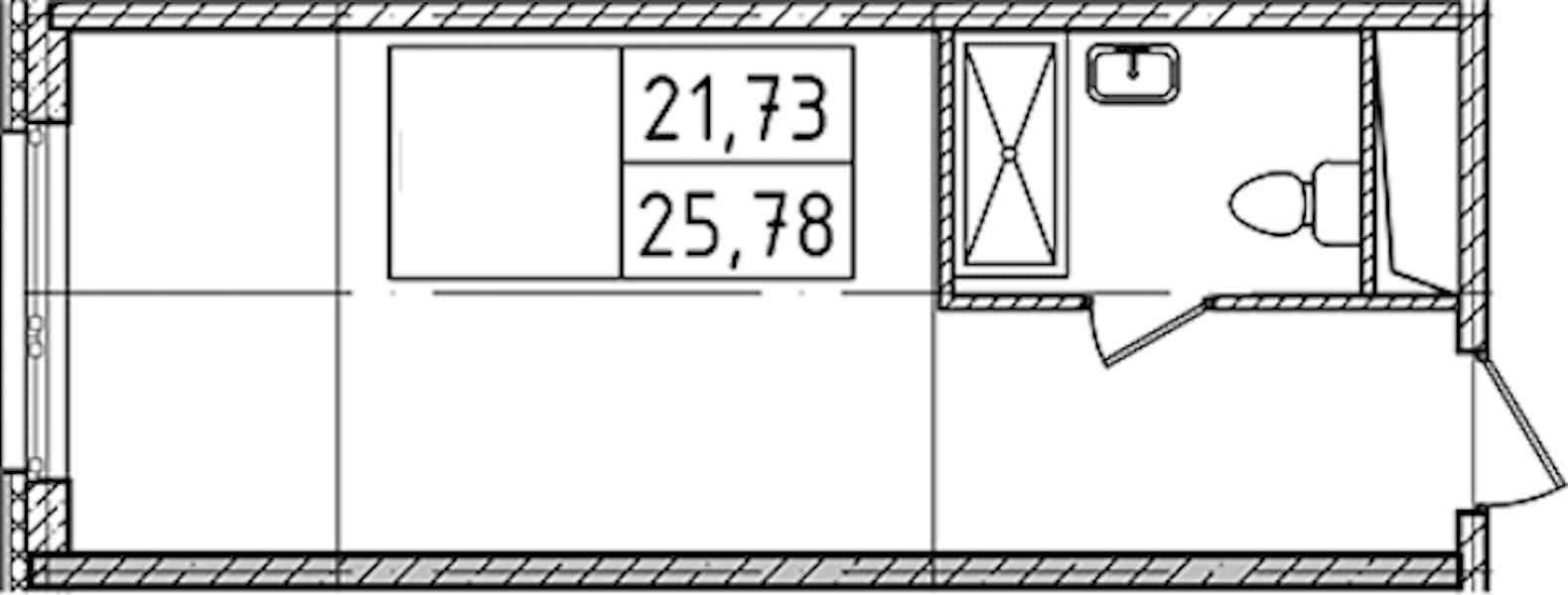Квартира студия 25.78 м², 11/14 эт., Комплекс апартаментов «Ladozhsky Avenir»
